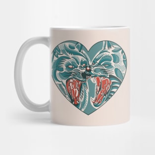 Two Wolf Heads Mug